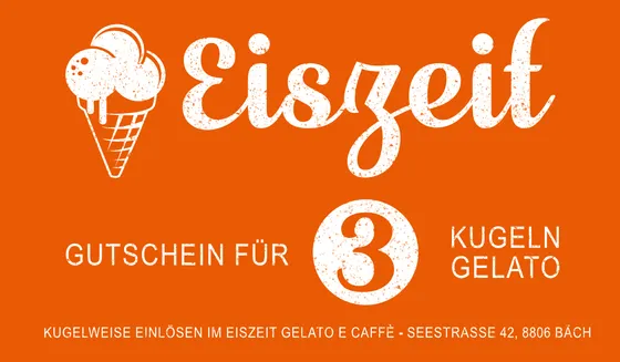 Eiszeit Gutschein für 3 Kugeln Gelato